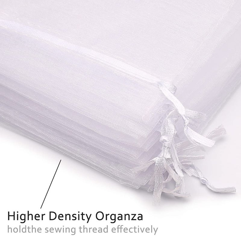 Akstore 50PCS Premium Sheer Organza Gift Bags, 3X4 inch (usable size: 3 x 2.9 inches) Elegant Jewelry Pouches (White) - Image 3
